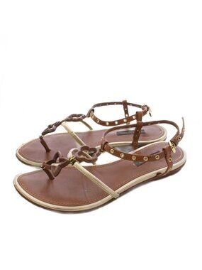 Louis Vuitton Monogram Flower Sandals Flat 36 Brown